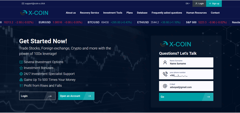 X Coin vozvrat deneg